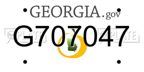 G707047 Georgia License Plate