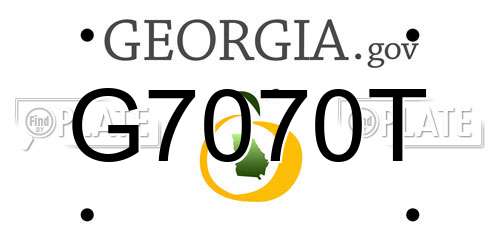 G7070T Georgia License Plate