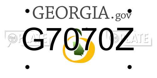 G7070Z Georgia License Plate