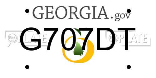 G707DT Georgia License Plate