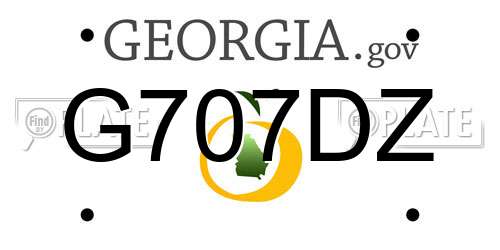 G707DZ Georgia License Plate