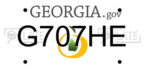 G707HE Georgia License Plate