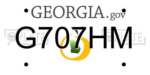 G707HM Georgia License Plate