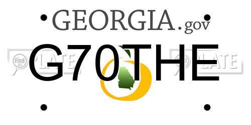 G70THE Georgia License Plate