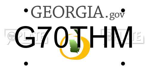 G70THM Georgia License Plate