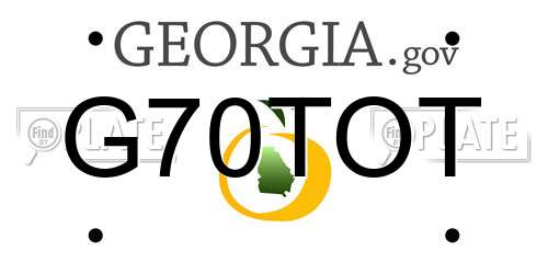 G70TOT Georgia License Plate