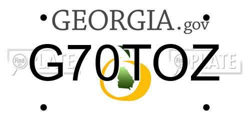 G70TOZ Georgia License Plate