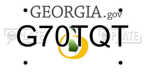 G70TQT Georgia License Plate