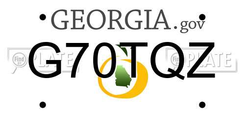G70TQZ Georgia License Plate