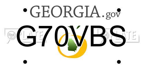 G70VBS Georgia License Plate