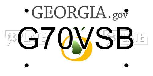 G70VSB Georgia License Plate