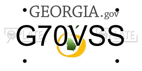 G70VSS Georgia License Plate