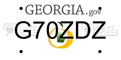 G70ZDZ Georgia License Plate