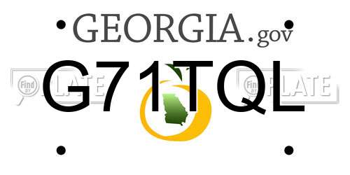 G71TQL Georgia License Plate