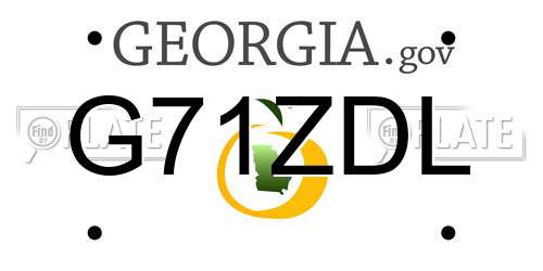 G71ZDL Georgia License Plate