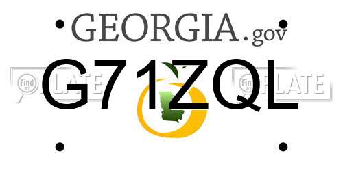 G71ZQL Georgia License Plate