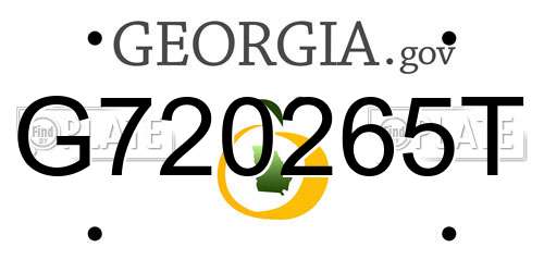 G720265T Georgia License Plate
