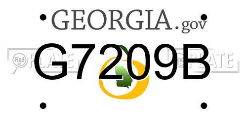 G7209B Georgia License Plate