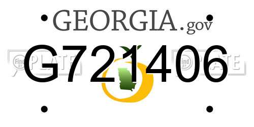 G721406 Georgia License Plate