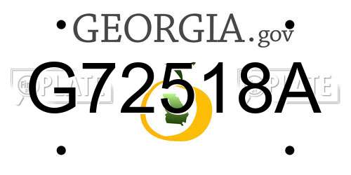 G72518A Georgia License Plate