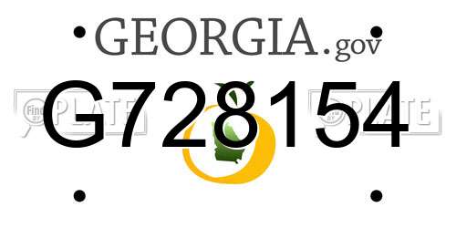 G728154 Georgia License Plate