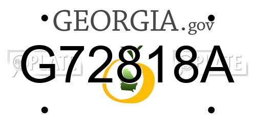 G72818A Georgia License Plate