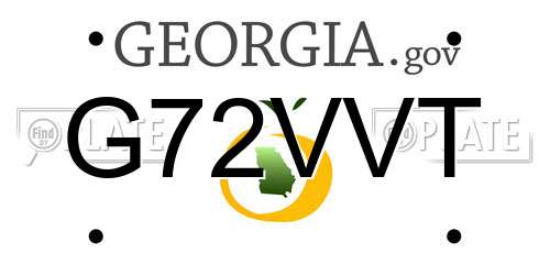 G72VVT Georgia License Plate