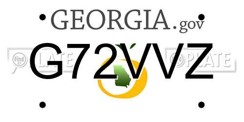 G72VVZ Georgia License Plate