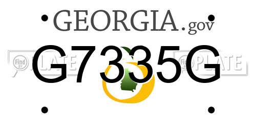 G7335G Georgia License Plate