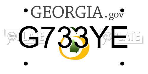 G733YE Georgia License Plate