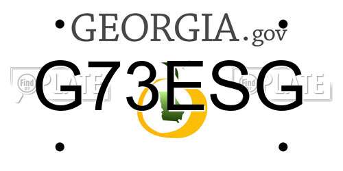 G73ESG Georgia License Plate