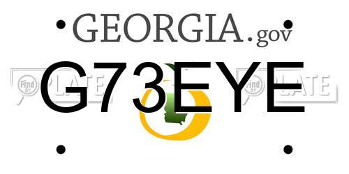 G73EYE Georgia License Plate