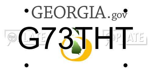 G73THT Georgia License Plate