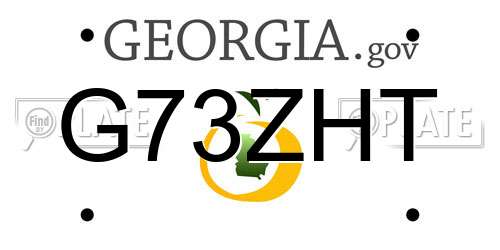 G73ZHT Georgia License Plate