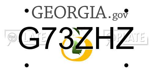 G73ZHZ Georgia License Plate