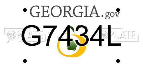 G7434L Georgia License Plate