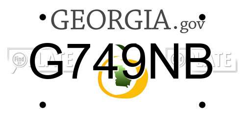 G749NB Georgia License Plate