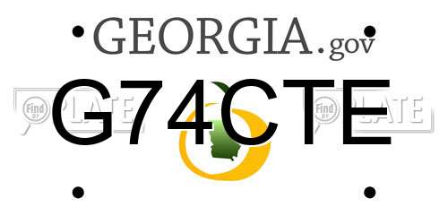 G74CTE Georgia License Plate
