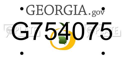 G754075 Georgia License Plate