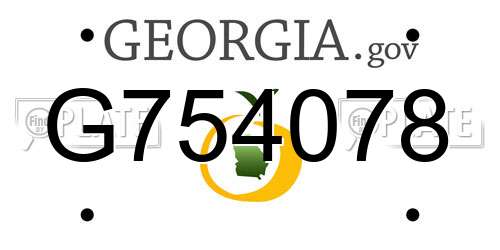 G754078 Georgia License Plate