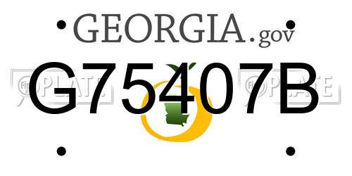 G75407B Georgia License Plate