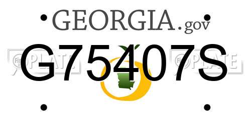 G75407S Georgia License Plate
