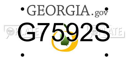 G7592S Georgia License Plate
