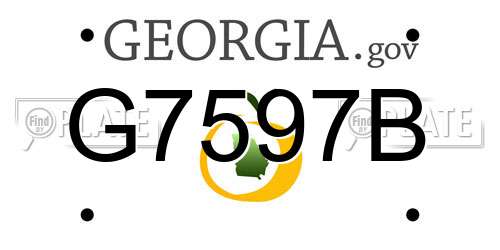 G7597B Georgia License Plate