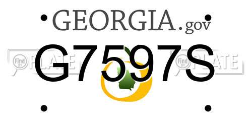 G7597S Georgia License Plate