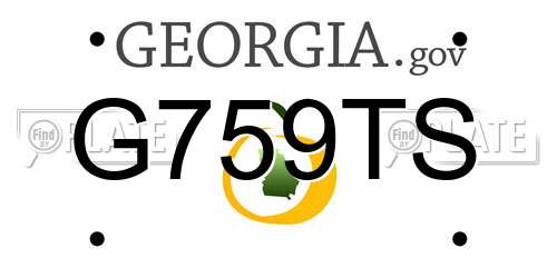 G759TS Georgia License Plate
