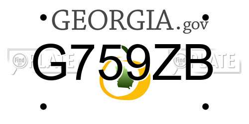 G759ZB Georgia License Plate