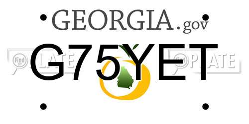 G75YET Georgia License Plate