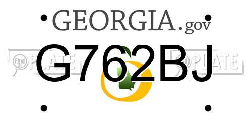 G762BJ Georgia License Plate