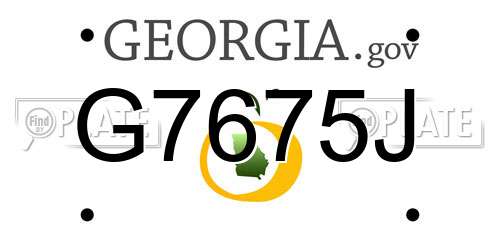 G7675J Georgia License Plate